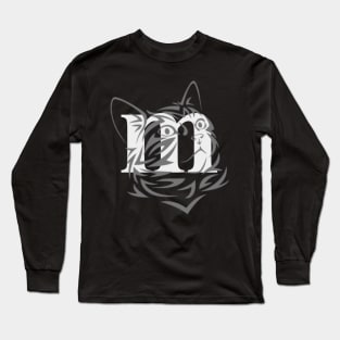 Letter M Lower Case m Alphabet Tee with cat face lovers Long Sleeve T-Shirt